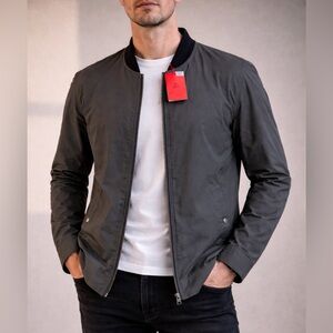 Hugo Boss Emmerich Lightweight Jacket Mens XXL Gray Minimal Bomber BNWT